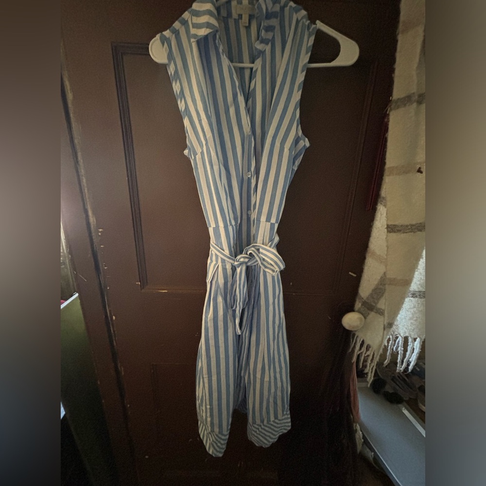 Talbots Blue and White Striped Top